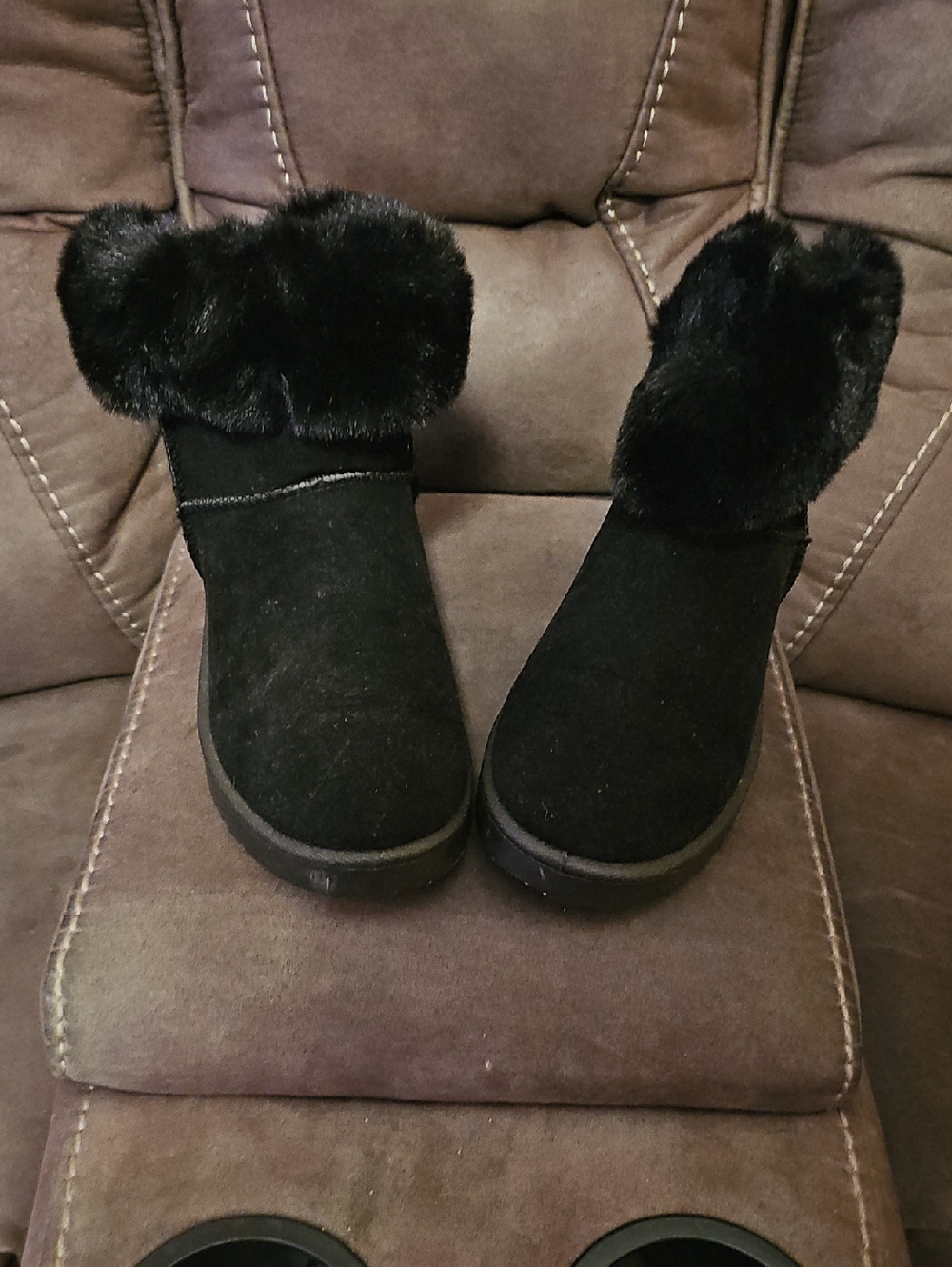 Women's Black Faux Fur Winter Boot